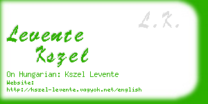 levente kszel business card